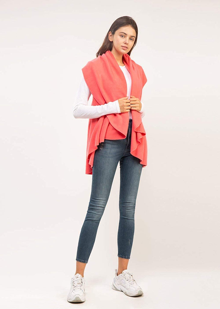 Look By M Women's Basic Shawl Vest - elegance nyc