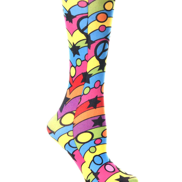 CELESTE STEIN Couture Trouser Socks -Rainbow 60's - elegance nyc