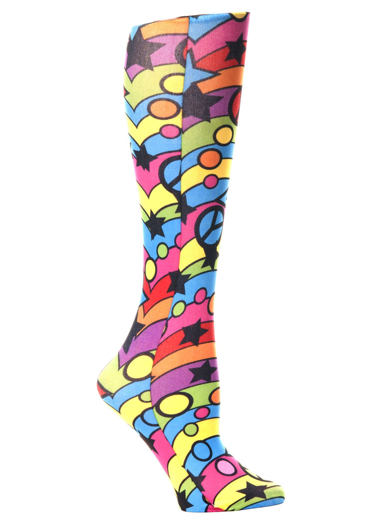 CELESTE STEIN Couture Trouser Socks -Rainbow 60's - elegance nyc