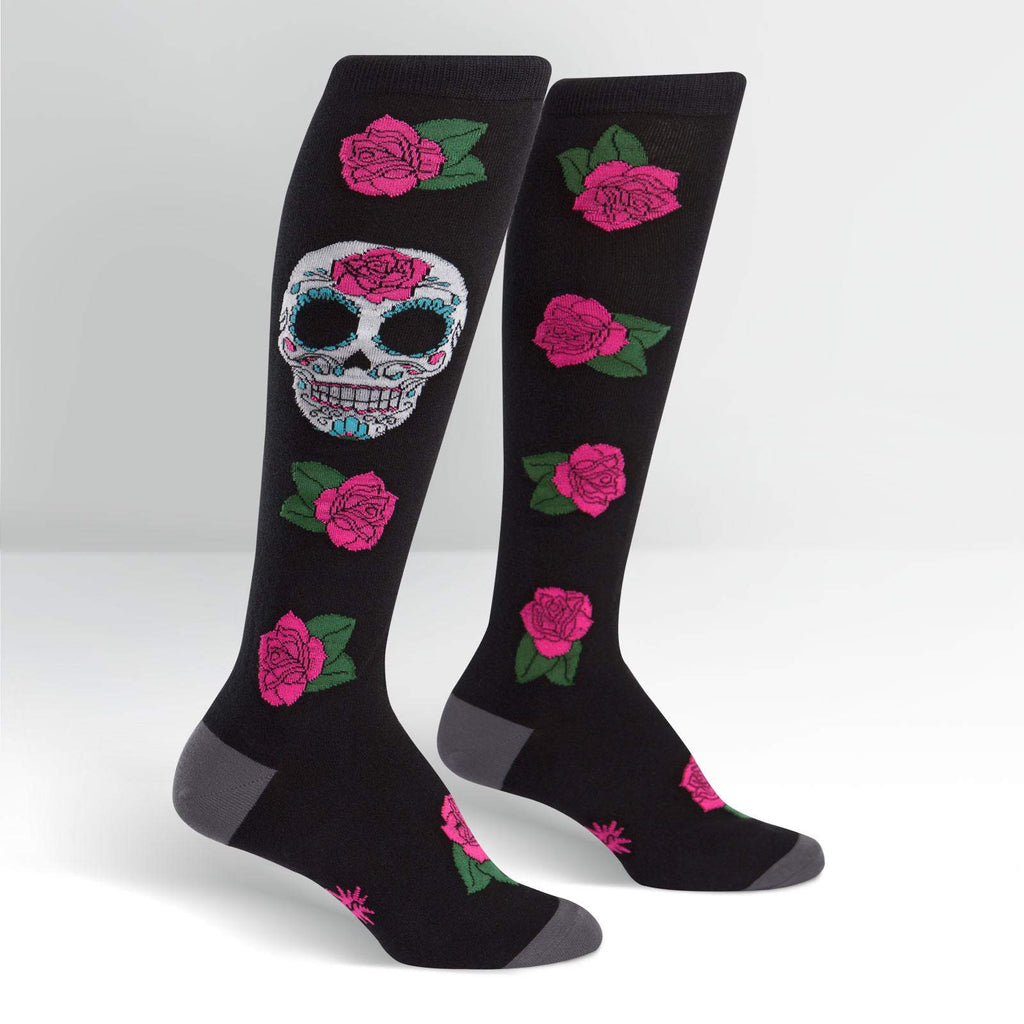 Sugar Skull Knee High Socks - elegance nyc