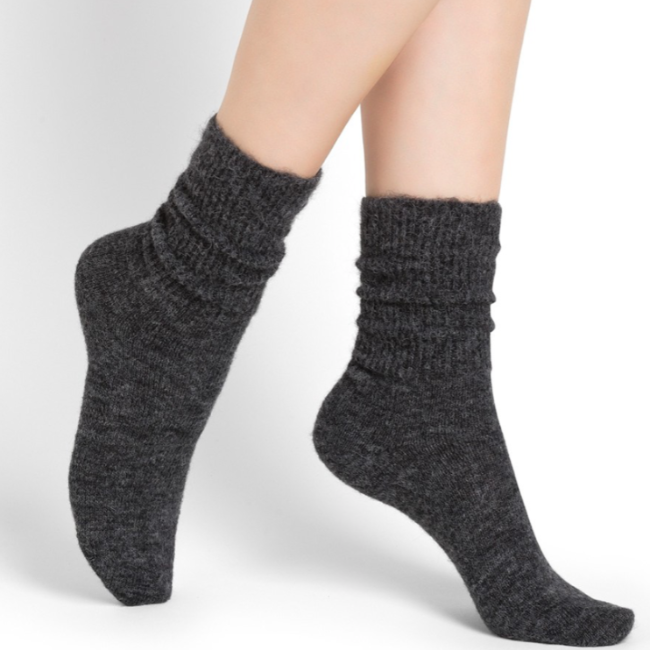 BLEUFORET Plain Alpaca Wool Socks - elegance nyc
