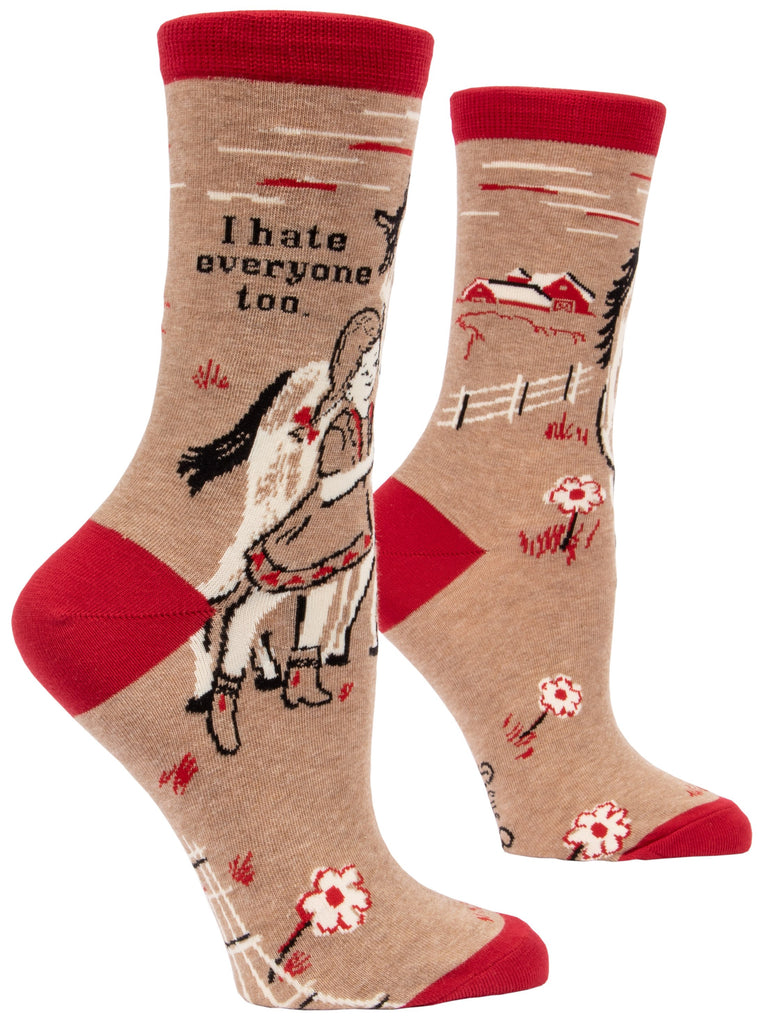 BLUE Q-I Hate Everyone Too Women Crew Socks - elegance nyc