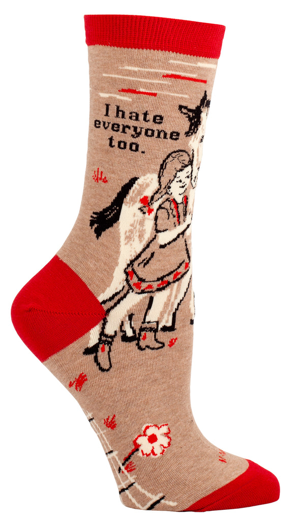 BLUE Q-I Hate Everyone Too Women Crew Socks - elegance nyc