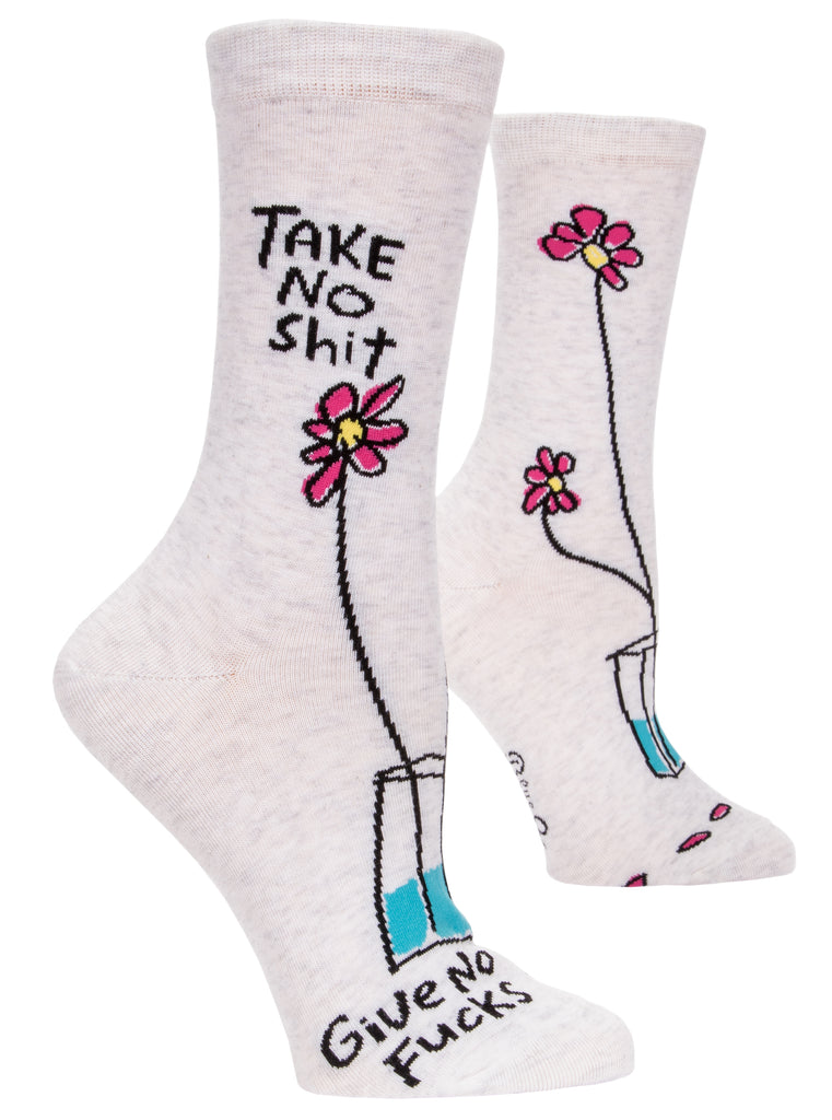 BLUE Q -TAKE NO SHIT GIVE NO FUCKS W-CREW SOCKS - elegance nyc