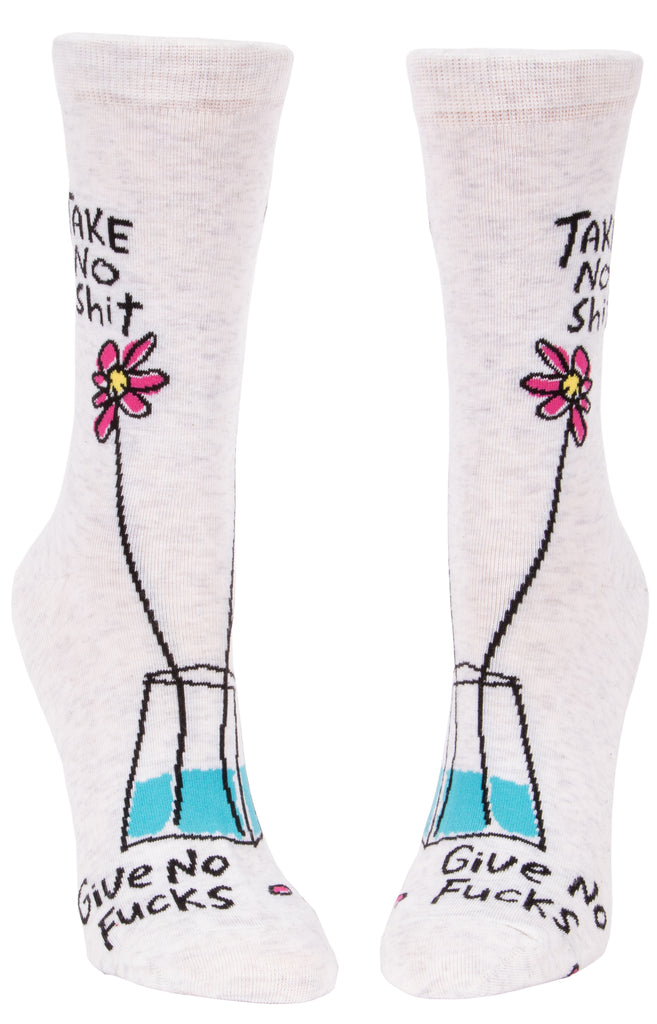 BLUE Q -TAKE NO SHIT GIVE NO FUCKS W-CREW SOCKS - elegance nyc