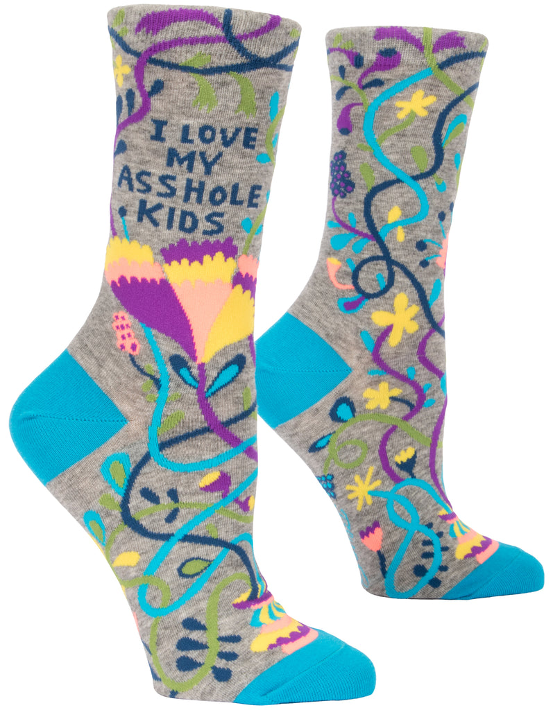 BLUE Q- I LOVE MY ASSHOLE KIDS W-CREW SOCKS-elegance nyc