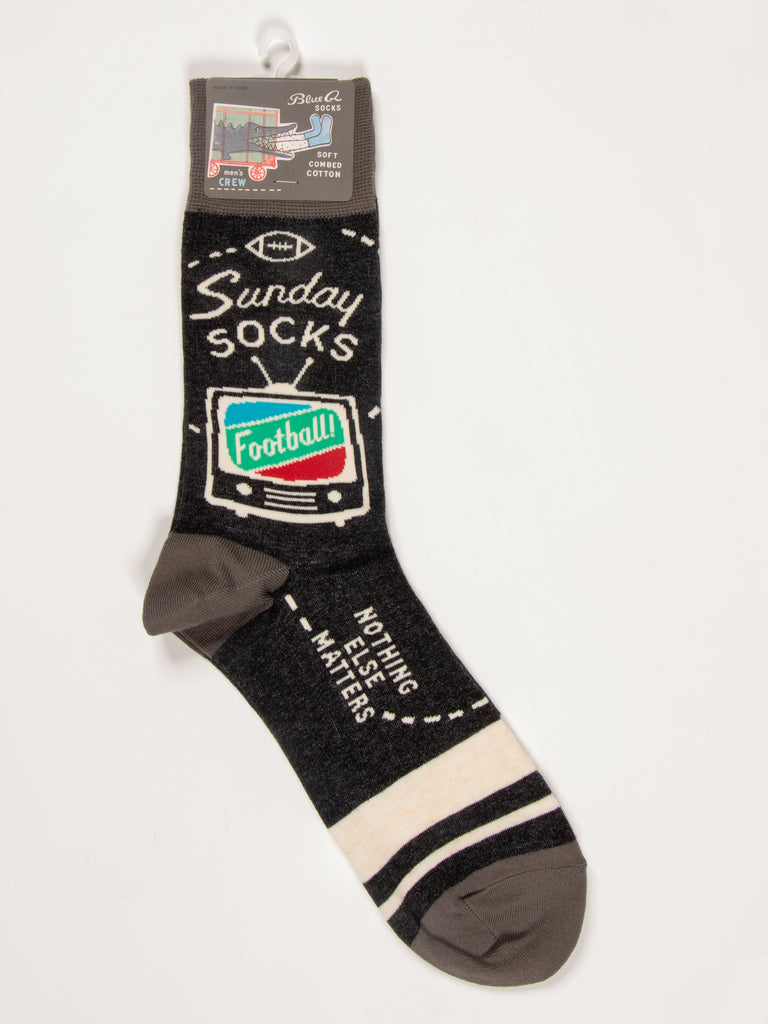 BLUE Q -Sunday Football Men's  Socks - elegance nyc