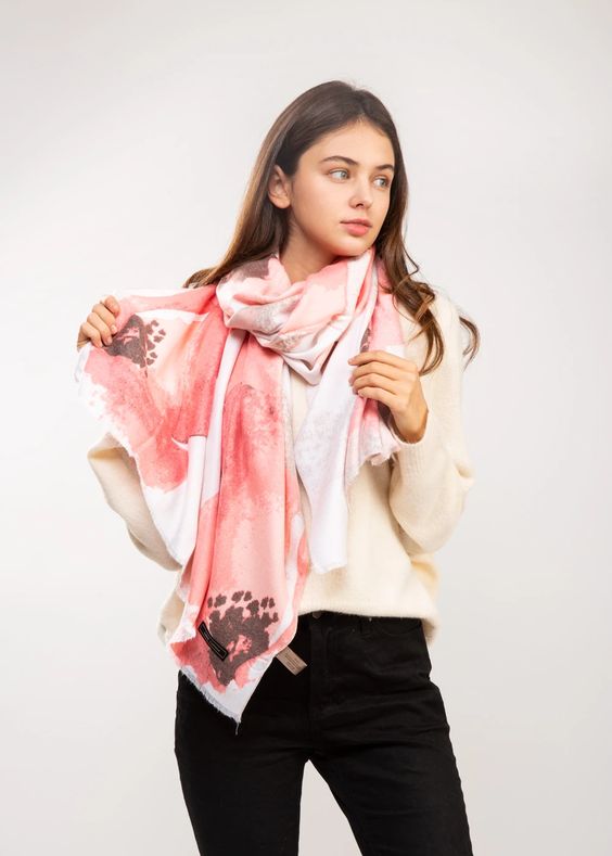Look By M Cashmere Blended Floral WaterColor Scarf - elegance nyc