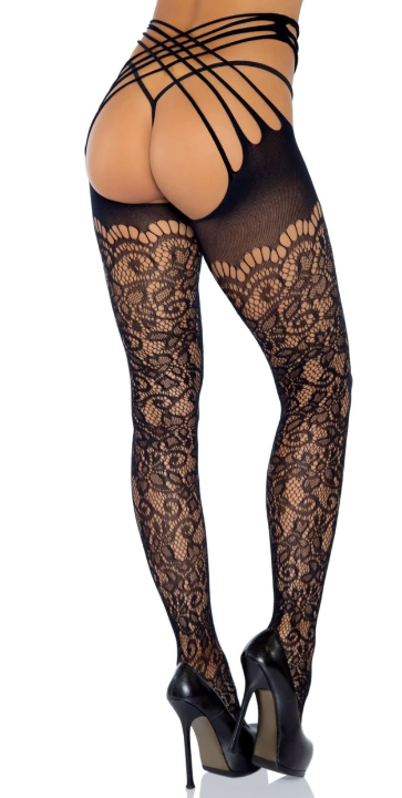 Ivy Lace Crotchless Tights